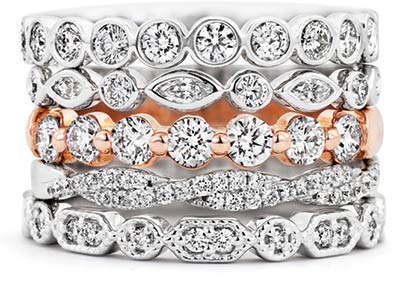 Stackable Engagment Bands from Diamonds Direct