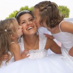 Bride and adorable kids at the wedding