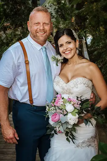 Wedding photo of Bryce and Sasha Gregory.